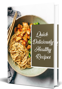 Cookbook cover for quick delicious health recipes