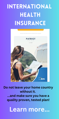 Poster linking TCA International travel insurance