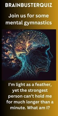 Picture of a head all lite up with the words Brainbusterquiz